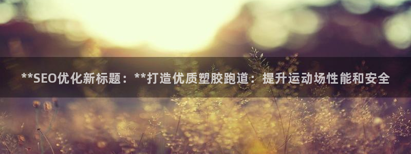 红足1世手机下载：**SEO优化新标题：**打造优质塑胶跑道：提升运动场性能和安全